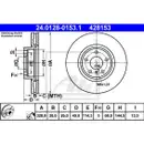 ATE 24.0128-0153.1 Bremsscheiben 2 Stück NISSAN