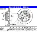 ATE 24.0128-0169.1 Bremsscheiben 2 Stück PORSCHE