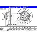 ATE 24.0128-0177.1 Bremsscheiben 2 Stück MERCEDES-BENZ