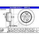 ATE 24.0309-0114.1 Power Disc Bremsscheiben 2 Stück MERCEDES-BENZ