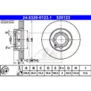 ATE 24.0320-0123.1 Power Disc Bremsscheiben 2 Stück SEAT