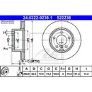 ATE 24.0322-0238.1 Power Disc Bremsscheiben 2 Stück BMW