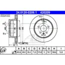 ATE 24.0120-0209.1 Bremsscheiben 2 Stück CHEVROLET