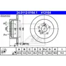 ATE 24.0112-0164.1 Bremsscheiben 2 Stück TOYOTA