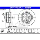 ATE 24.0110-0274.1 Bremsscheiben 2 Stück SAAB