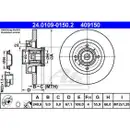 ATE 24.0109-0150.2 Bremsscheiben 2 Stück PEUGEOT