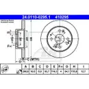 ATE 24.0110-0295.1 Bremsscheiben 2 Stück HONDA