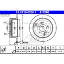ATE 24.0110-0286.1 Bremsscheiben 2 Stück HYUNDAI
