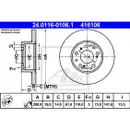 ATE 24.0116-0106.1 Bremsscheiben 2 Stück CITROËN