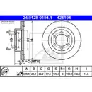 ATE 24.0128-0194.1 Bremsscheiben 2 Stück TOYOTA