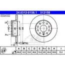 ATE 24.0312-0158.1 Power Disc Bremsscheiben 2 Stück VW