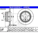 ATE 24.0110-0314.1 Bremsscheiben 2 Stück BMW
