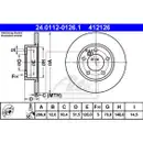 ATE 24.0112-0126.1 Bremsscheiben 2 Stück BMW