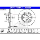 ATE 24.0113-0184.1 Bremsscheiben 2 Stück CITROËN