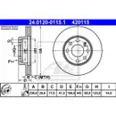 ATE 24.0120-0115.1 Bremsscheiben 2 Stück OPEL