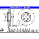 ATE 24.0122-0151.1 Bremsscheiben 2 Stück SKODA