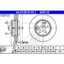 ATE 24.0125-0110.1 Bremsscheiben 2 Stück MERCEDES-BENZ