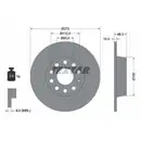 Textar Bremsenset Bremsscheiben 272 mm voll Bremsbeläge hinten Touran 1T A3 8P