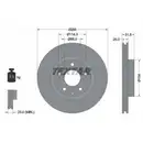 Original TEXTAR 92267603 Bremsscheiben 2 Stück vorne für MAZDA