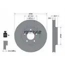 Original TEXTAR 92116005 Bremsscheiben 2 Stück für OPEL