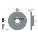 Original TEXTAR 92083805 Bremsscheiben 2 Stück vorne für VW