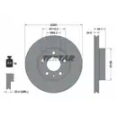 Original TEXTAR 92083805 Bremsscheiben 2 Stück vorne für VW