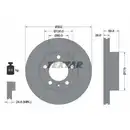 Original TEXTAR 92228603 Bremsscheiben 2 Stück vorne für OPEL