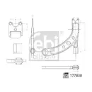 Lenker Radaufhängung Febi Bilstein 177838 für Fiat für Jeep Vorderachse Links