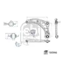Lenker Radaufhängung Febi Bilstein 180986 für Nissan Vorderachse Links Unten