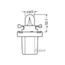 OSRAM 2722MF Glühlampe Sockel 2W 12V